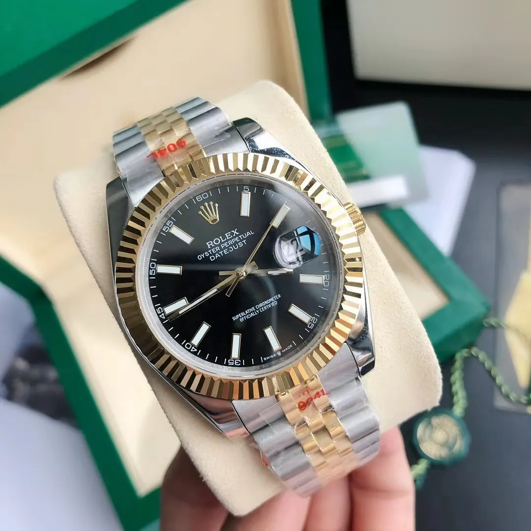 Rolex Datejust 41 Sort/Guld