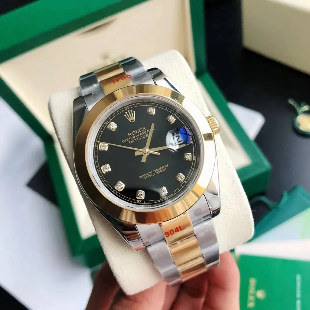 Rolex Datejust 41 Diamond Sort/Guld