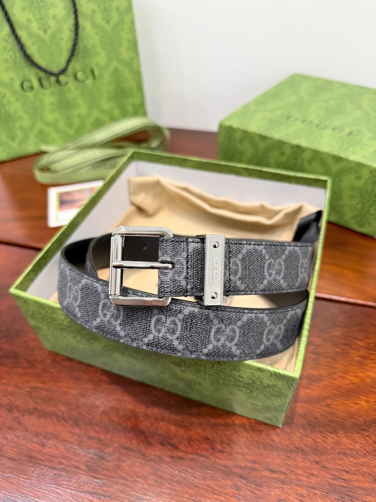 Gucci Double G 30mm Reversible Bælte Sort