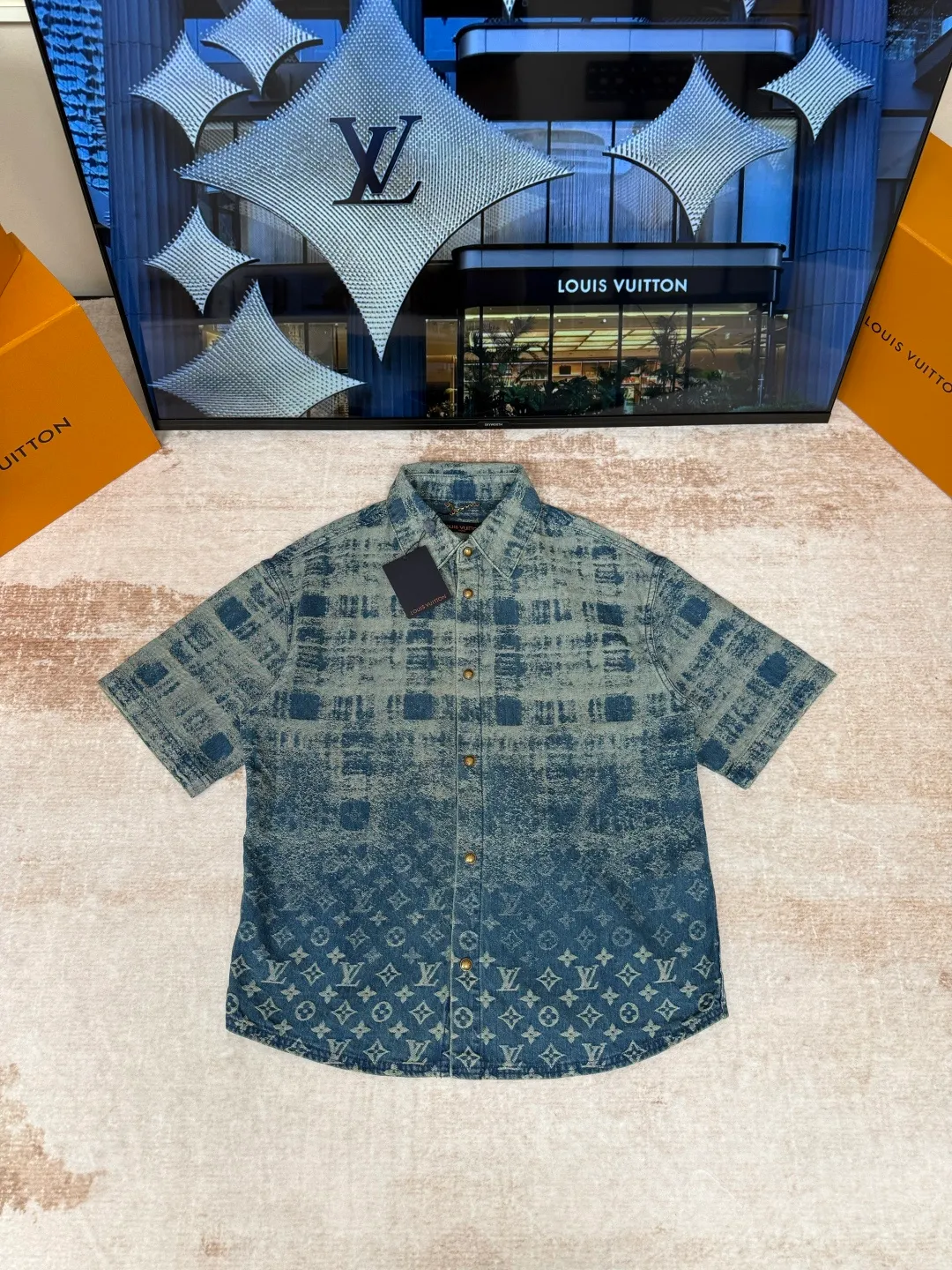 LV Denim Short-Sleeved Shirt