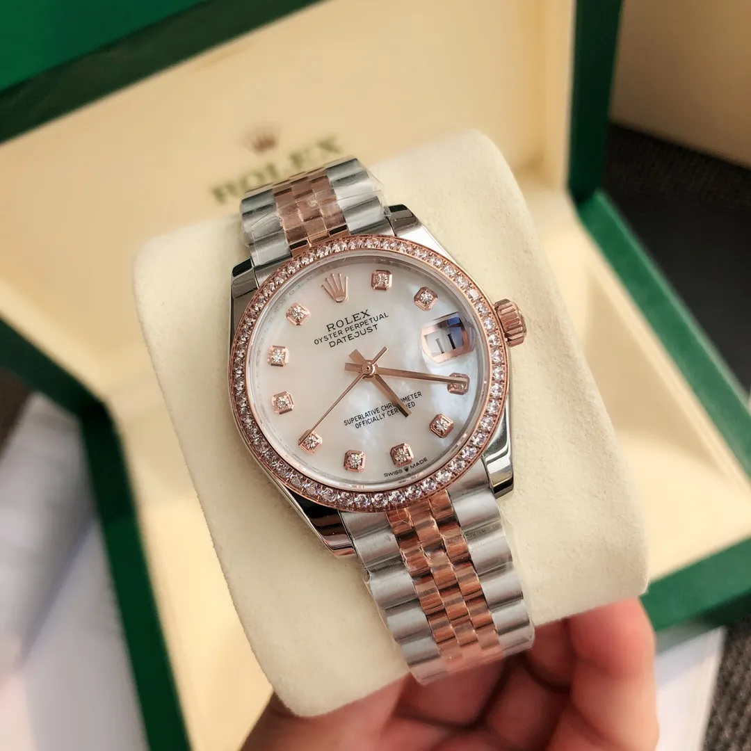 Rolex Datejust 31 Diamond Perlemor Rosaguld/Stål