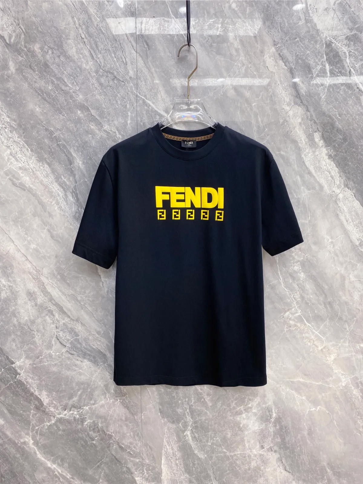 Fendi T-shirt Yellow Front Print