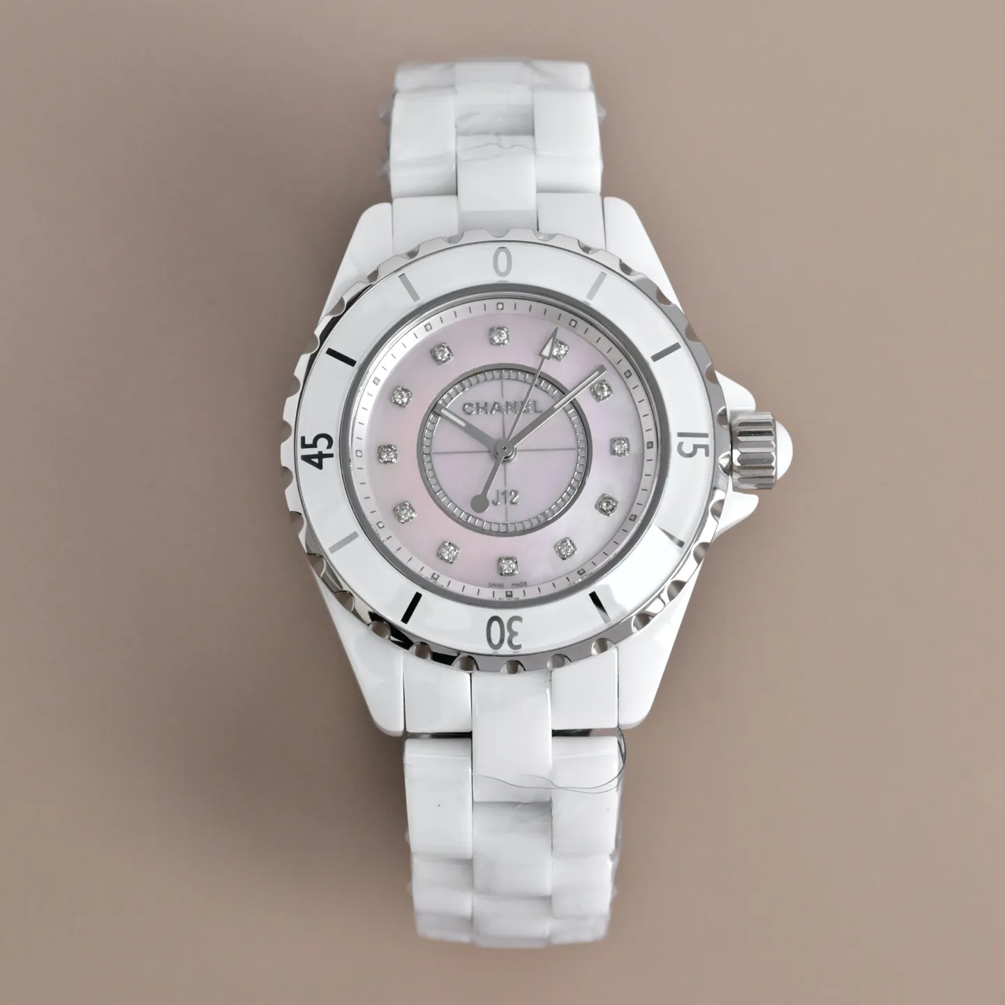 Chanel J12 Diamond Pink Dial Ur