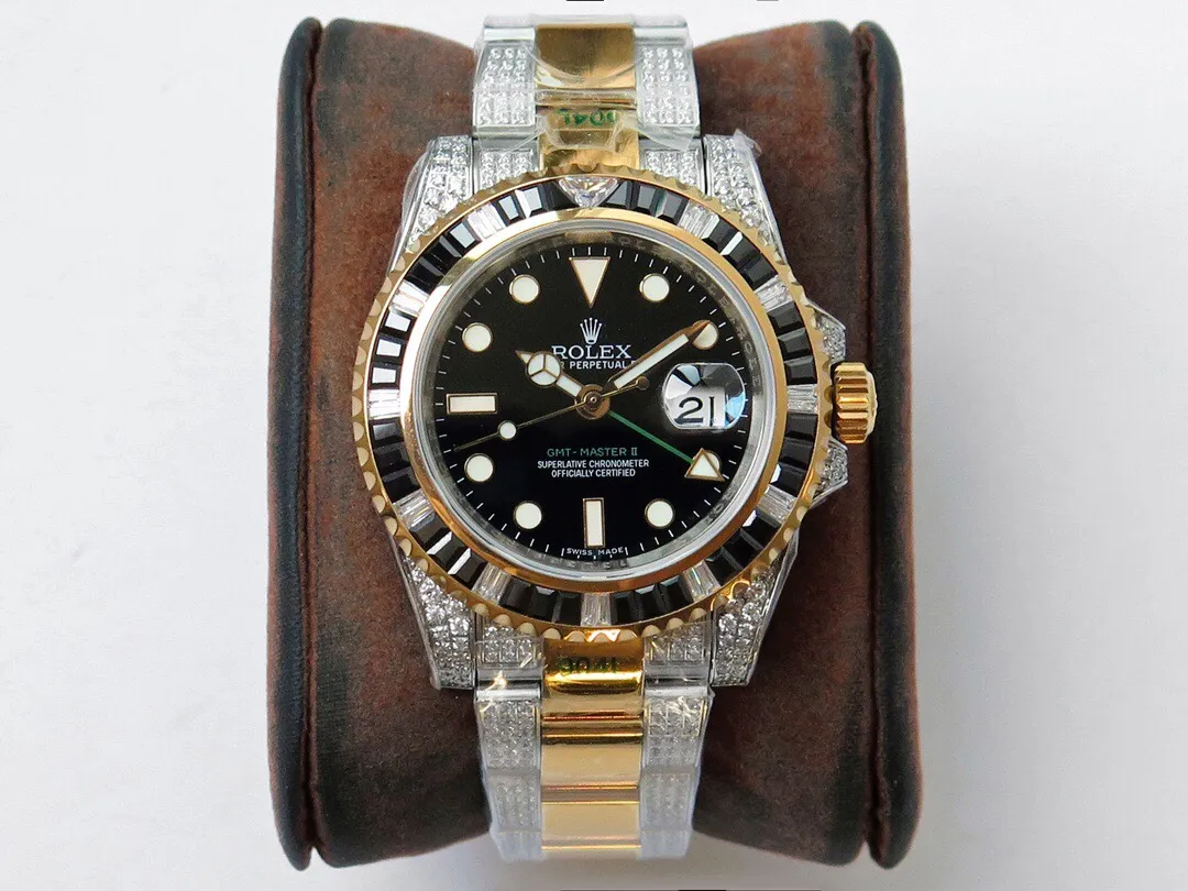 Rolex GMT-Master II 40 Diamond Onyx Sort/Guld