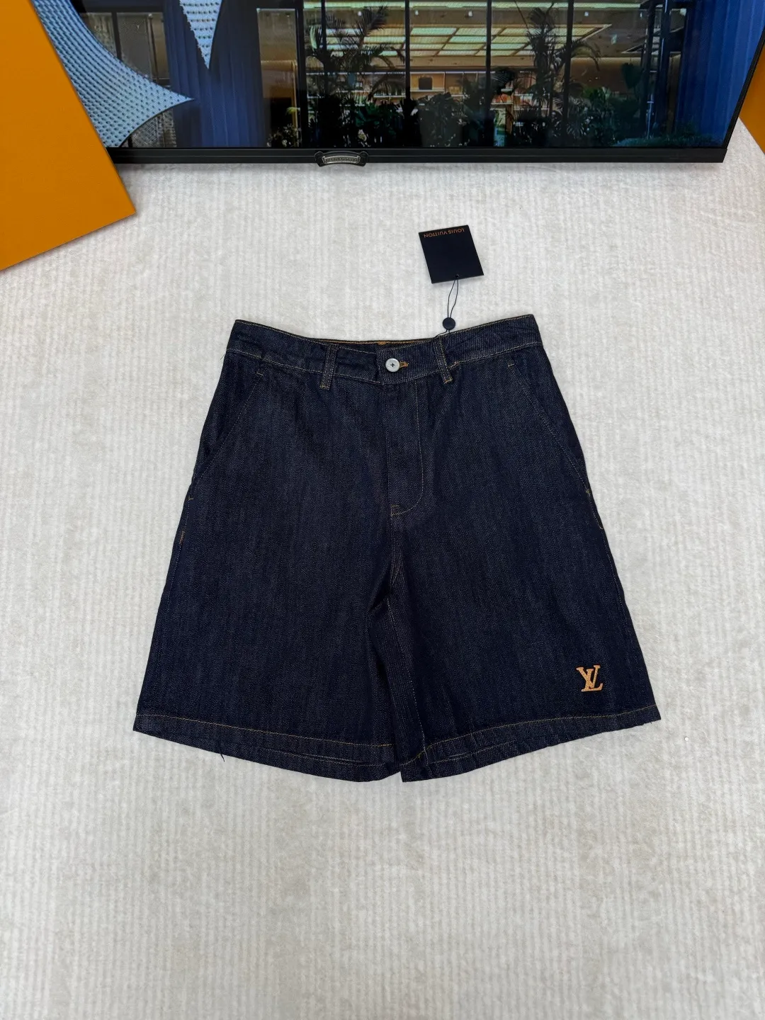 LV Tailored Denim Shorts