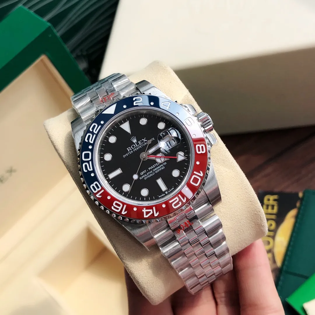 Rolex GMT-Master II Pepsi 40 Sort/Stål